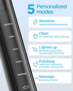 Brosse à dents électrique rechargeable Oral Sonic avec 8 têtes de brosse étanches IPX7 à poils moyens - Product Image 5