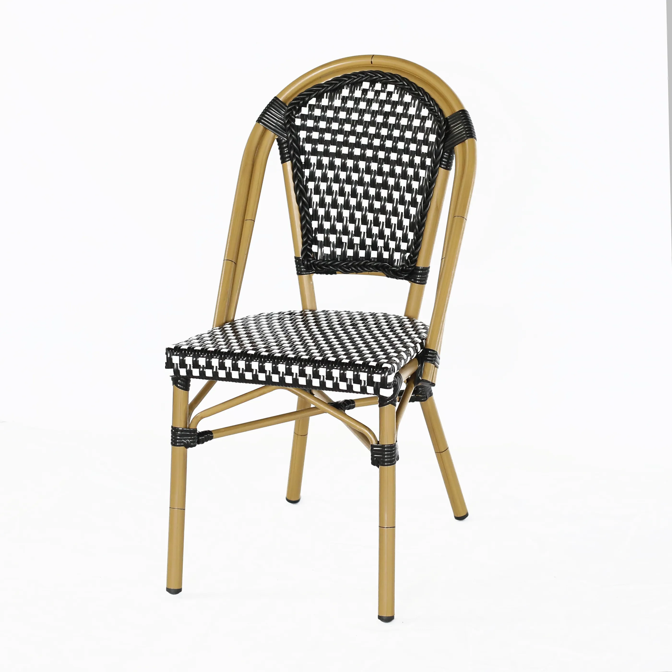 Uplion Outdoor Furniture French Bamboo Look Cafe Chair Bistro Rattan Chairs Wicker Dining Chair