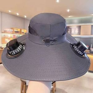 หมวกบักเก็ตสำหรับกิจกรรมกลางแจ้งแบบสบายๆ พร้อมพัดลมระบายความร้อน ปีกกว้าง ลายพราง สำหรับเล่นกีฬา ท่องเที่ยว ตกปลา เดินป่า ป้องกันแสงแดด - Product Image 1