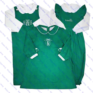 2025 bébé garçon monogramme rouge <span class=keywords><strong>et</strong></span> vert Longall ensemble velours côtelé noël Jon Jon barboteuses tenues d'hiver - Product Image 4