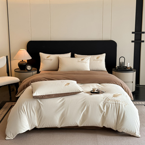 Bộ chăn ga gối đệm 4 món cao cấp, chất liệu nhung pha lê thêu, chất liệu nhung san hô mềm mại, xuất xưởng trực tiếp - Product Image 2