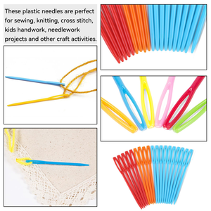 7cm 100 Pcs Per <b>Bag</b> Colorful Large Eye Plastic <b>Sewing</b> Needles Safety Plastic Lacing Needles for Crafts - Product Image 2