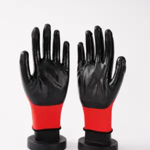 Fabriek Goedkope Prijs Chirurgische Handschoenen Met Nylon Coating En Micro Foam Grip Op Palmen Nitril Gecoate Handschoen