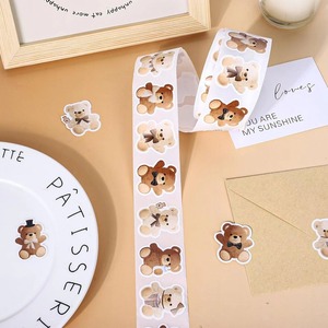 Cute Cartoon Toy Bear Kids Reward Self-Adhesive Sticker 500pcs/roll DIY Stationery Decoration <b>Label</b> Sticker for Children - Product Image 2