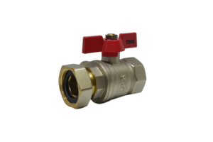 Robinet à bille avec raccord 1/2" et poignée papillon rouge |   PN25 Robuste |   THS Thermostyle ® - Product Image 3