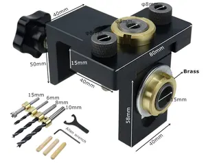 Dübel vorrichtung Taschen loch Jig Kit Holz Vertikal bohren Abnehmbarer Ortungs gerät für Möbel, die Locher-Zimmerei werkzeuge verbinden