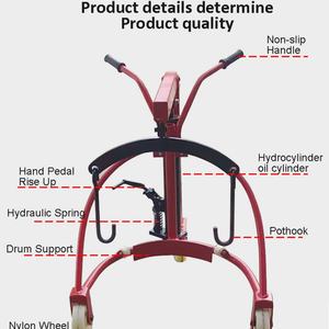 Dispositivo de elevación hidráulico ajustable para manipulación de bidones y barriles, abrazaderas de fijación para puntas de soldadura, CH - Product Image 5
