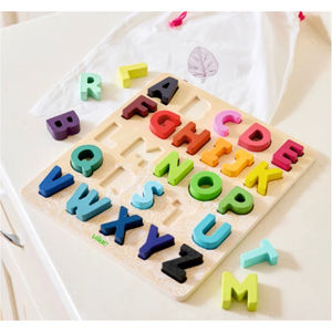 Giocattolo Educativo in Legno Personalizzato con Alfabeto Colorato, Progettato in India, Lettere in Legno per Mani Piccole - Product Image 1