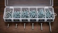 Wood Screws Assortment Kit 152pcs Silver Zinc Plated C1022 Steel Flat Head Phillips Drive 6 Sizes in Storage Box General Purpose
