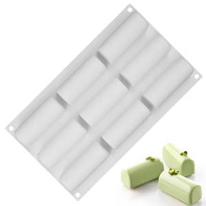 Moule à gâteau en silicone antiadhésif sans BPA, semi-cylindrique long à 9 cavités, certifié LFGB, de l'usine MUYULINS - Product Image 1
