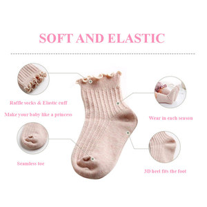 Proveedor logotipo personalizado niña <span class=keywords><strong>princesa</strong></span> dulce encantador de volantes de las niñas tobillo calcetines de algodón - Product Image 3