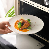 Assiettes de luxe en porcelaine fine de style français, couleur unie, pour pâtes, steaks, dîners et gâteaux