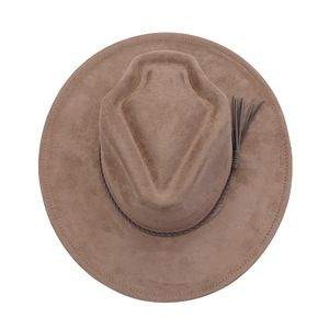 Nuevo Sombrero Fedora de Ala Ancha de Terciopelo Sintético con Diseño de Flecha y Borlas, Estilo Pasarela de Moda, 100% Transfronterizo - Product Image 4