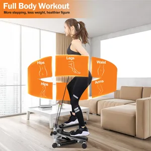 Mini esercizio Fitness da donna Stepper 2 bande di resistenza 330.7LBS capacità di carico Monitor LCD silenzioso Stepper reso addominali durevoli