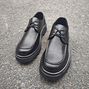 Zapatos de Vestir de Cuero con Punta Redonda para Hombre 2026, de Piel de Vacuno Dividida, con Cordones, Negros, Formales, Planos, Casuales de Negocios, para Uso Diario - Product Image 3