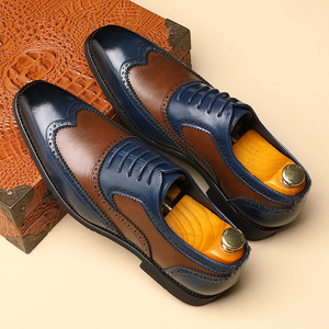 Chaussures habillées Oxford à enfiler pour hommes, grande taille 37-48, imperméables, en cuir PU pleine fleur, faites à la main, de haute qualité, pour l'hiver et l'automne, idéales pour les mariages - Product Image 3