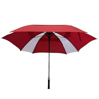 Parapluie de golf carré à double auvent avec logo personnalisé, ouverture automatique, grand modèle à manche droit pour événements, hôtels, cadeaux d'entreprise