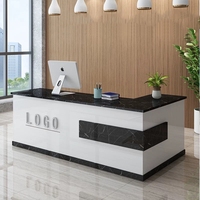 Nouveau Style L-forme Durable En Bois Commercial Bureau Boutique Meubles Lobby Bureau Comptoir De Réception