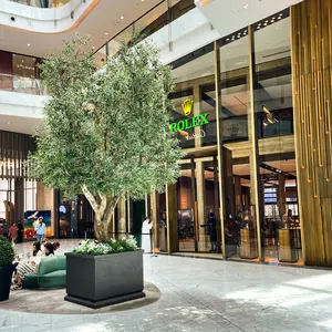 Pohon hias kustom indoor outdoor shopping mall deco pohon zaitun buatan tiruan pohon zaitun besar