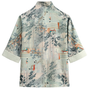 <span class=keywords><strong>เสื้อ</strong></span>เชิ้ตผู้<span class=keywords><strong>ชาย</strong></span>สไตล์ลำลอง แขนสั้น ระบายอากาศดี <span class=keywords><strong>คอ</strong></span>ตั้ง ติดกระดุมแบบเกลียว ลายแจ็คการ์ด งานฝีมือ<span class=keywords><strong>จีน</strong></span> <span class=keywords><strong>ไซส์</strong></span><span class=keywords><strong>ใหญ่</strong></span> สีแทน - Product Image 5