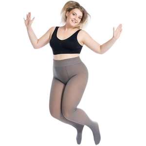 Fleece Lined Tights for <strong>Fat</strong> Women Translucent Thermal <strong>Pantyhose</strong> Plus Size Stretch Thick Winter Warm Fleece Lined Sheer Leggings - Product Image 1
