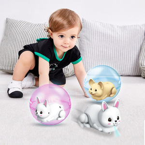 Electric Hamster <b>Rolling</b> Ball Toy With Rabbit And Mouse For Kids 2-6 Years Old Plastic Pet Toy Educational Gift - Product Image 4