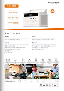 Batterie de secours <span class=keywords><strong>solaire</strong></span> portable au lithium 1000W 2200W pour une utilisation à domicile en voiture de <span class=keywords><strong>camping</strong></span> d'urgence - Product Image 4