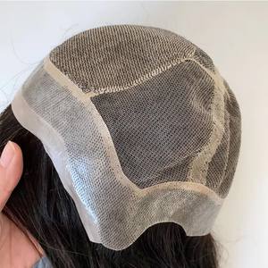 Perruque brésilienne Remy en <span class=keywords><strong>cheveux</strong></span> humains de haute qualité, longue, sans colle, avec dessus en soie pour base en dentelle, idéale pour les patients atteints d'alopécie - Product Image 3