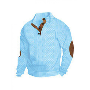 Sweat-shirt chaud en jacquard de haute qualité pour homme personnalisable, taille européenne S-5XL, taille plus, col montant, manches longues - Product Image 1