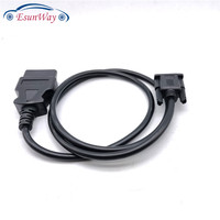 Cable OBD2 de 16 pines a puerto serie DB9 hembra, adaptador RS232, cable para coche de 1.13 metros, 16 pines a DB9, cable serie RS232 OBD2