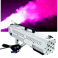 Pistolet à brouillard électrique DJ avec lumière LED RGB, canon à fumée 1500W en acier, machine à fumée portative, utilise du liquide pour brouillard, pistolet à fumée LED en acier portatif