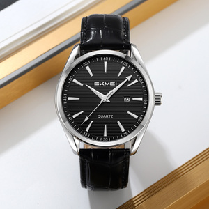 Orologio al Quarzo SKMEI Modello 2490, Design Classico di Lusso, Impermeabile 3ATM, Cassa in Lega 49.5mm, Cinturino in Pelle 22mm, Vetro Cristallo Antichario - Product Image 1