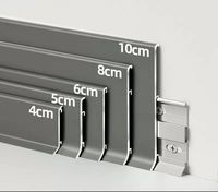 Plinthe de sol moderne en aluminium noir de 100 mm pour cuisine, profilé de finition, moulure de base en aluminium, moulure murale en vinyle, revêtement de sol