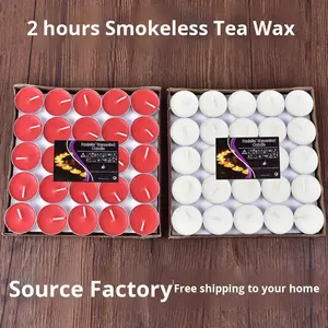 Lilin lampu teh buatan tangan tanpa aroma 2 jam 4 jam tanpa asap lilin tanaman romantis silinder 50 buah Ulang Tahun Hotel - Product Image 2