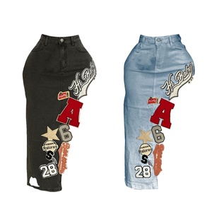 Nuovo Design S-2XL Alta Qualità 2026 Gonne <span class=keywords><strong>Midi</strong></span> da Donna in <span class=keywords><strong>Denim</strong></span> Elasticizzato alla Moda - Product Image 1