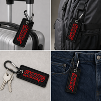 Porte-clés tissé personnalisé avec mousqueton, porte-clés promotionnel en acier inoxydable OEM pour cadeaux d'affaires
