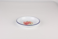 Plateau rond en émail personnalisé avec logo imprimé, classique, fait main, écologique, sûr, durable, compatible lave-vaisselle, pour servir les aliments, assiette à riz