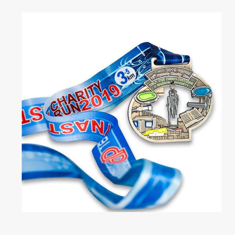 Высококачественная металлическая спортивная медаль для марафона 3D от производителя