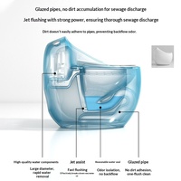 WC monobloc en céramique à chasse siphonique, siphon en P/S, à poser au sol, avec siège anti-blocage à grand trou, design moderne, silencieux et anti-odeur