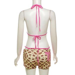 Бикини, сексуальный купальник с трещоткой и леопардовым принтом - Product Image 5