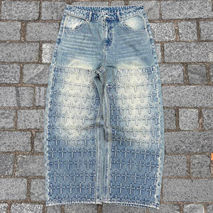 กางเกงยีนส์ทรงบอยเฟรนด์สไตล์วินเทจ ลวดลาย 3 มิติ กันลม ทรงหลวม เอวกลาง สีน้ำตาลอ่อน - Product Image 5