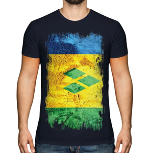 Fabricación de camiseta para hombre Bandera de San Vicente y las Granadinas Camiseta en blanco 250 Gsm Heavy Weight Print Logo Camiseta clásica - Product Image 1