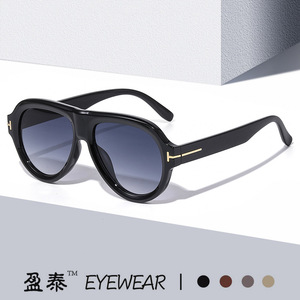 Yingtai Eyewear Large Frame <b>Sunglasses</b> UV400 PC Lens <b>Women's</b> <b>Aviator</b> Style Black - Product Image 1