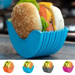 Bandeja de silicona al por mayor para hamburguesas, soporte reutilizable para sándwiches, estante de almacenamiento, accesorios de cocina y comedor - Product Image 6