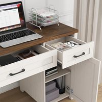 Table d'ordinateur pliable en bois et en métal de style fermier moderne pour la maison et le bureau