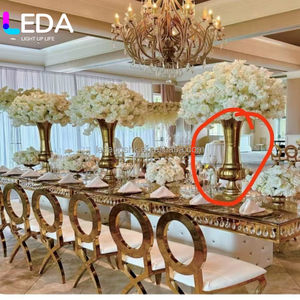 LEDA Wholesale Luxury Metal Flower Vase <b>Gold</b> Silver White <b>Black</b> Vase Shaped Wedding Table Centerpiece <b>Decoration</b> Elegant - Product Image 5