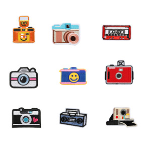 Retro Style Iron on Camera Embroidery Patch for Garment Decoration - Product Image 1