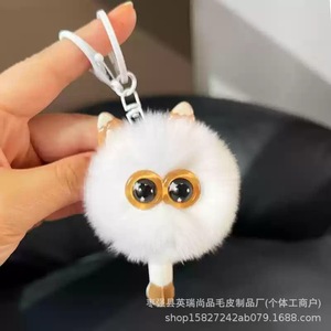 Faux doux Rex lapin fourrure en peluche <span class=keywords><strong>chat</strong></span> <span class=keywords><strong>pompon</strong></span> chaton Pom Pom poupée <span class=keywords><strong>porte</strong></span>-clés pour femmes fille sac breloque <span class=keywords><strong>porte</strong></span>-clés jouets pendentif accessoires - Product Image 6