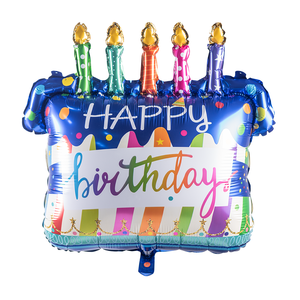 Gâteau de joyeux anniversaire coloré de grande <span class=keywords><strong>taille</strong></span> Ballon en film d'aluminium Ballon à couches Bougie Gâteau Ballon décoratif pour fête d'anniversaire - Product Image 3