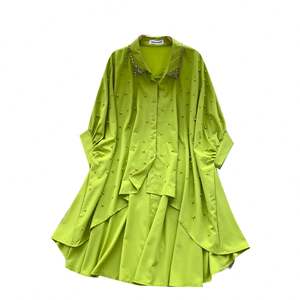 Blusas Casuales de Manga Larga para Mujer, Camisas con Mangas Murciélago y Diamantes, Tops Casuales para Mujer, Ropa al por Mayor - Product Image 5